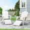 GDFStudio Matriel Outdoor Adirondack Chair with Retractable Ottoman (Set of 2)